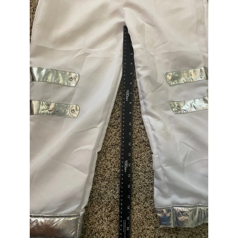 NASA Astronaut Space Suit Costume Kids XL White Silver Jumpsuit Helmet